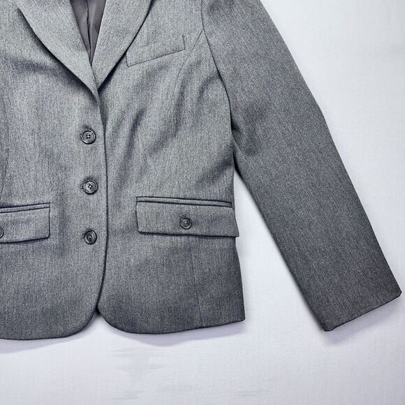 Eddie Bauer Blazer Women's Size 2 Black and White Herringbone Single Breast - Picture 4 of 15